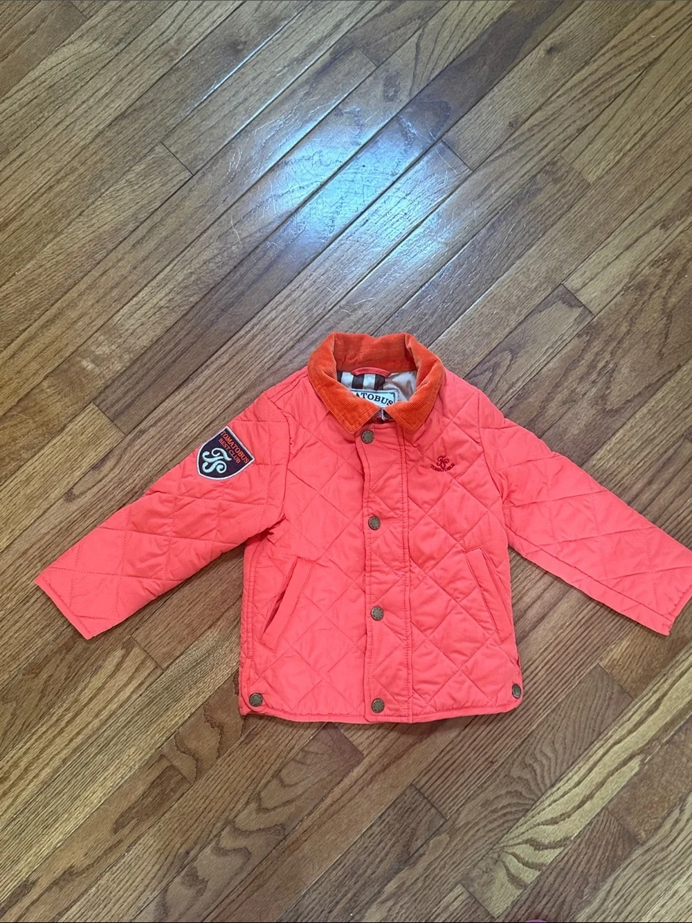 Boys Fall Quilted pumpkin orange boutique jacket size 100/48 EU sizing USA 4 4 T